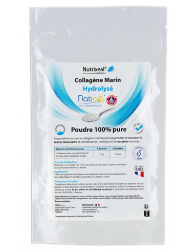 100% pur poudre de Collagène marin (poisson) hydrolysé (Hydrolysat) qualité Naticol®.