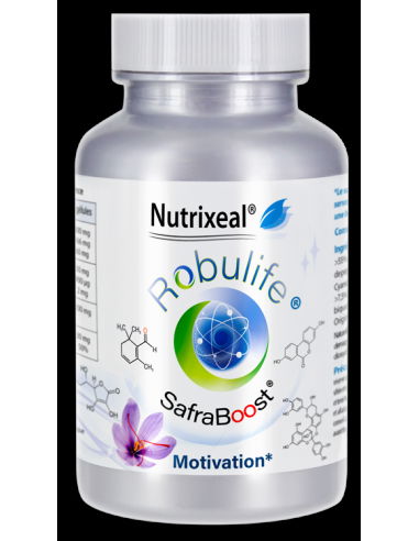 Robulife SafraBoost Motivation : Complexe synergique de Robuvit, Safran, OPC de raisins & Vitamine C pour la motivation