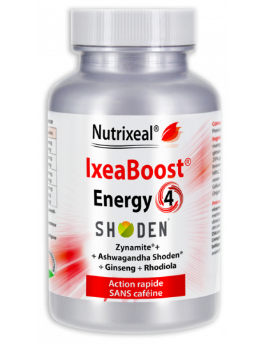 Ixeaboost Energy 4 : Complexe synergique de Zynamite®+, Ashwagandha shoden, Ginseng et Rhodiola