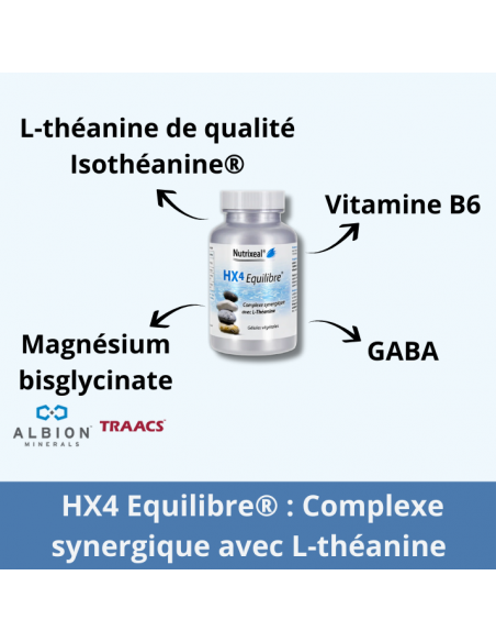 HX4 Equilibre : Complexe de L-théanine + GABA + Vitamine B6