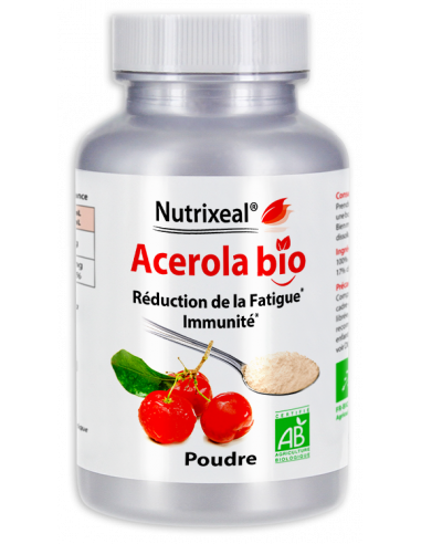 100% acerola BIO en poudre hydrosoluble 17% de vitamine C