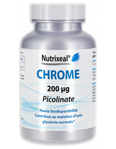 Le chrome contribue au maintien d'une glycémie normale et au métabolisme normal des macronutriments.