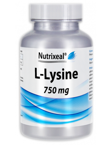 L-Lysine 750 mg par comprimé, Nutrixeal, fabrication française.