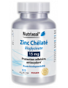 Nutrixeal : zinc chélaté (bisglycinate de zinc), haute biodisponibilité, 15 mg de zinc élémentaire par gélule.