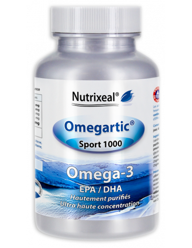 Omegartic Sport 1000 Nutrixeal : ultra haute concentration, 1000 mg d'huile par gélule.