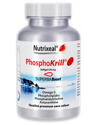 Pure huile de Krill purifiée et concentrée de très haute qualité, omega-3 phospholipides et astaxanthine. gélule softgels