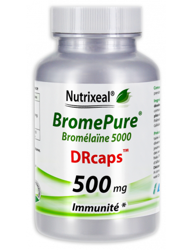 Bromélaïne (bromelase) hautement concentrée 500 mg par gélule: 5000 GDU / g minimum.